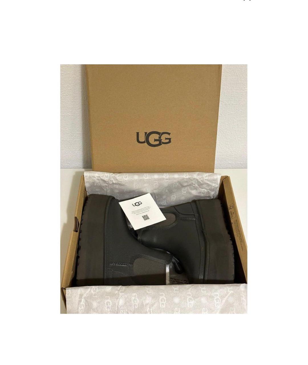 UGG AUSTRALIA Хаки кожаные сапоги, фото 3