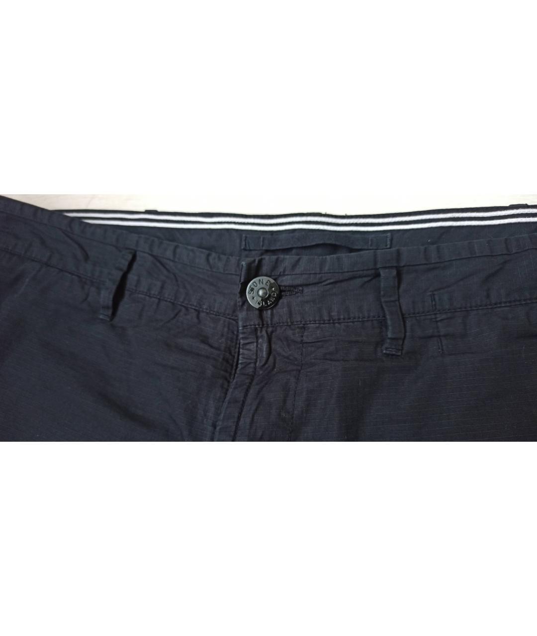 STONE ISLAND Черные хлопковые повседневные брюки, фото 3
