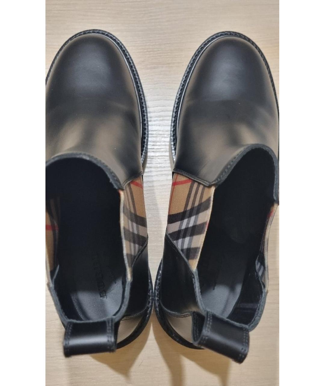 BURBERRY Черные кожаные полусапоги, фото 3