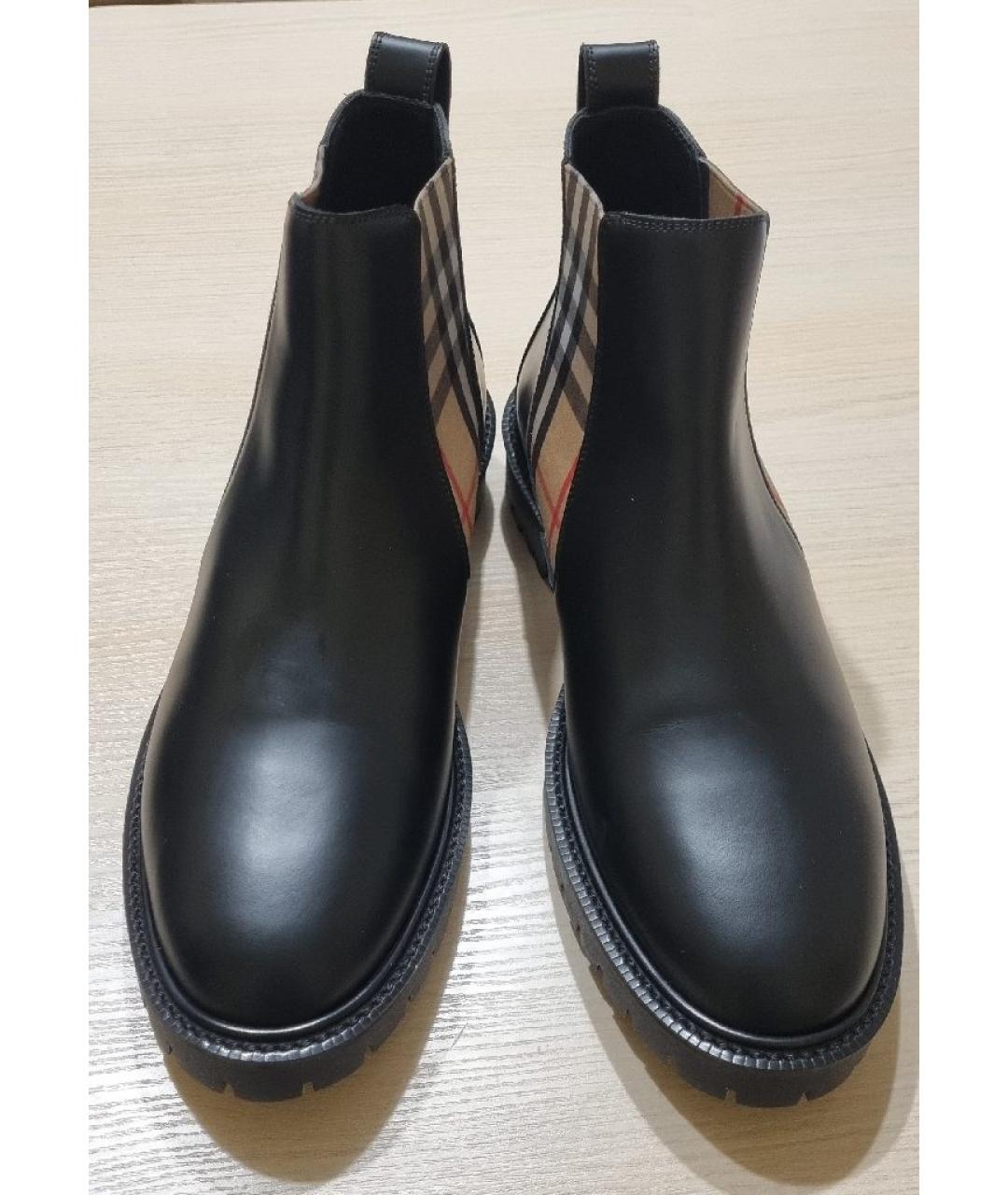 BURBERRY Черные кожаные полусапоги, фото 2
