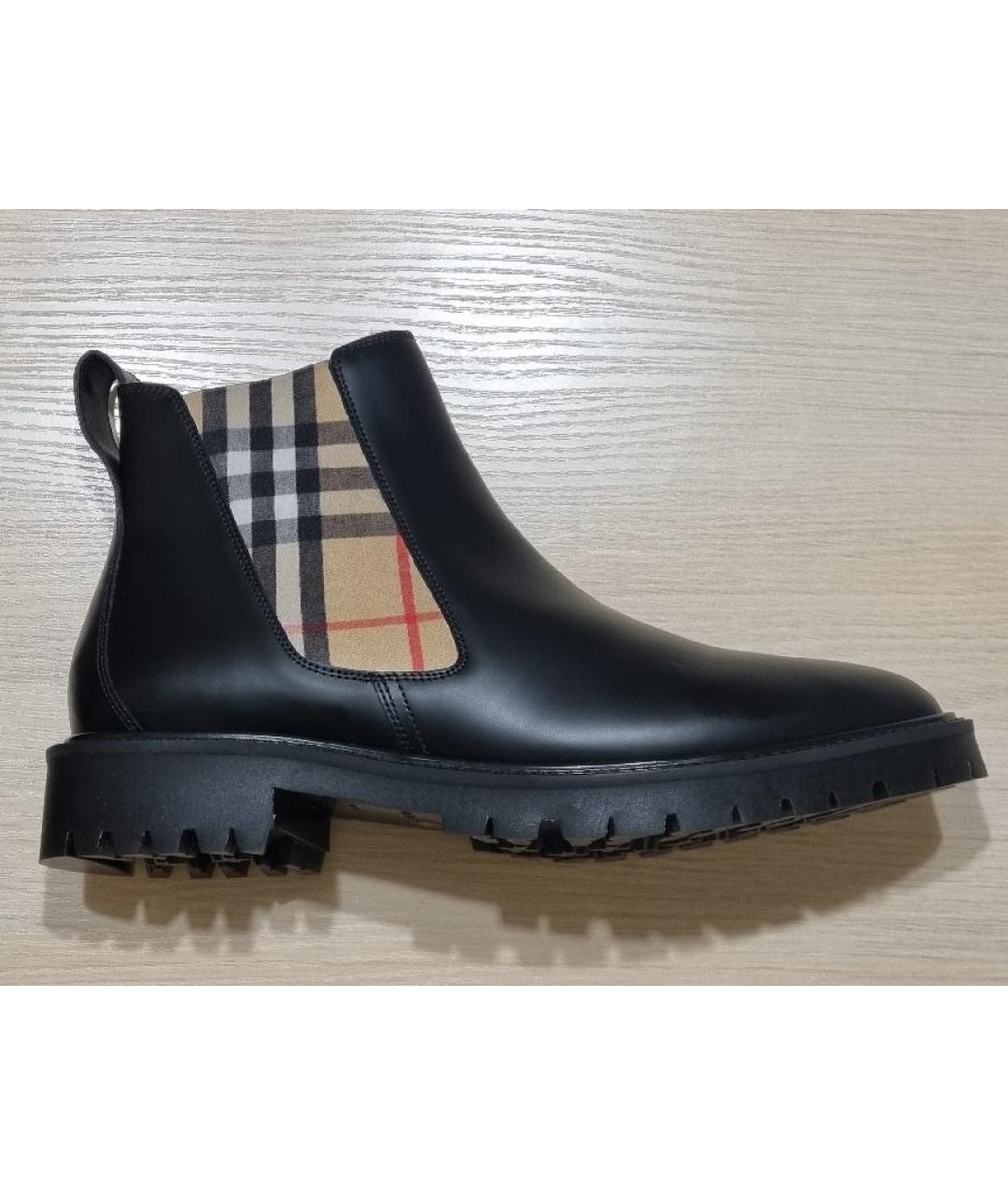 BURBERRY Черные кожаные полусапоги, фото 8