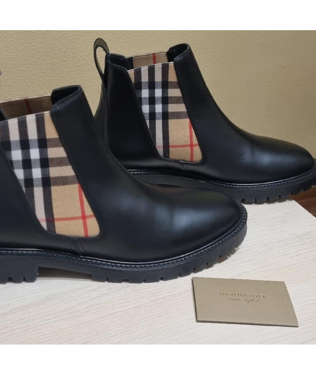 BURBERRY Черные кожаные полусапоги, фото 6