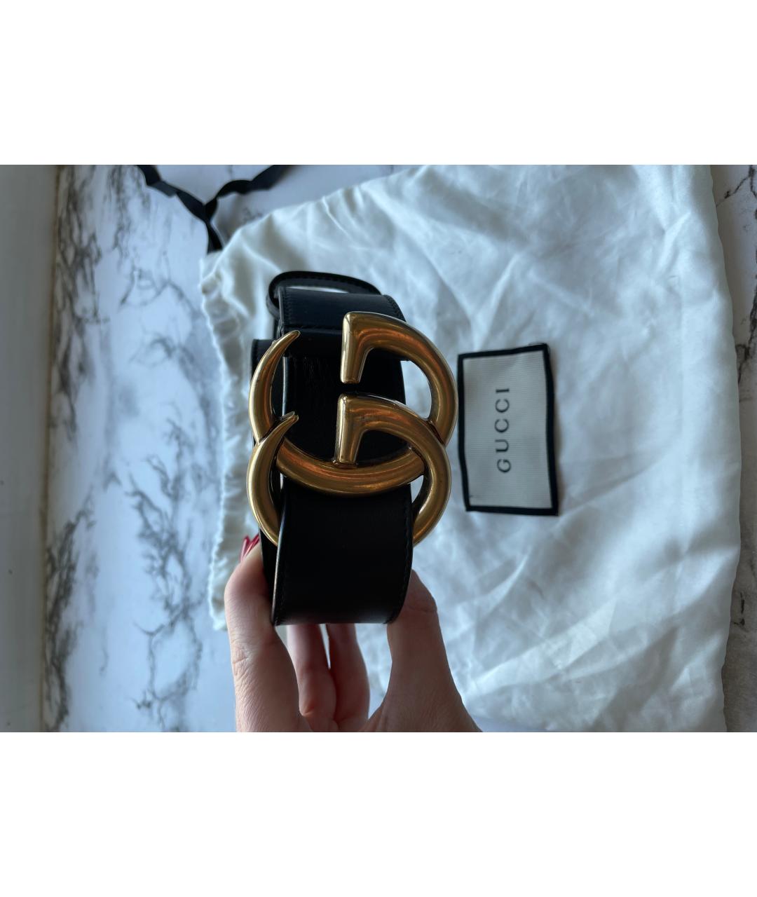 GUCCI Черный кожаный ремень, фото 4