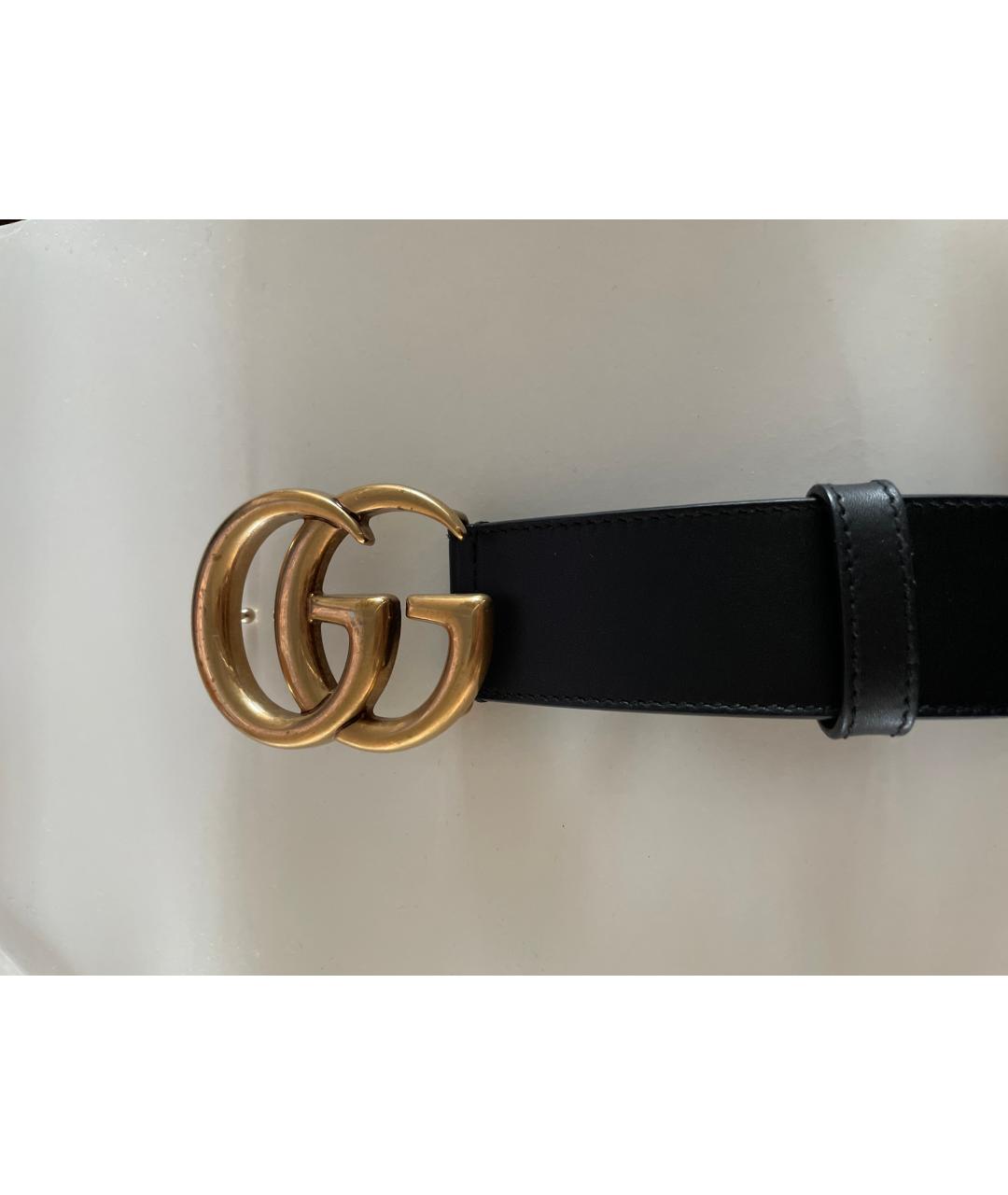 GUCCI Черный кожаный ремень, фото 2