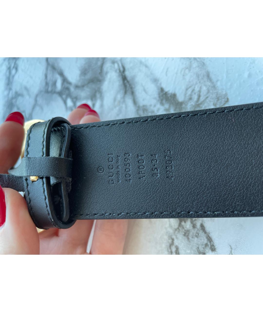GUCCI Черный кожаный ремень, фото 3