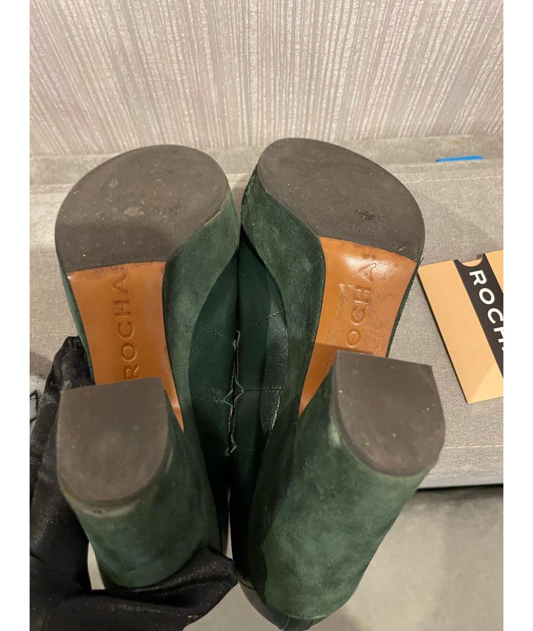ROCHAS Зеленые кожаные туфли, фото 6