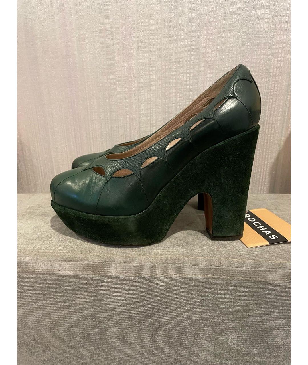 ROCHAS Зеленые кожаные туфли, фото 9