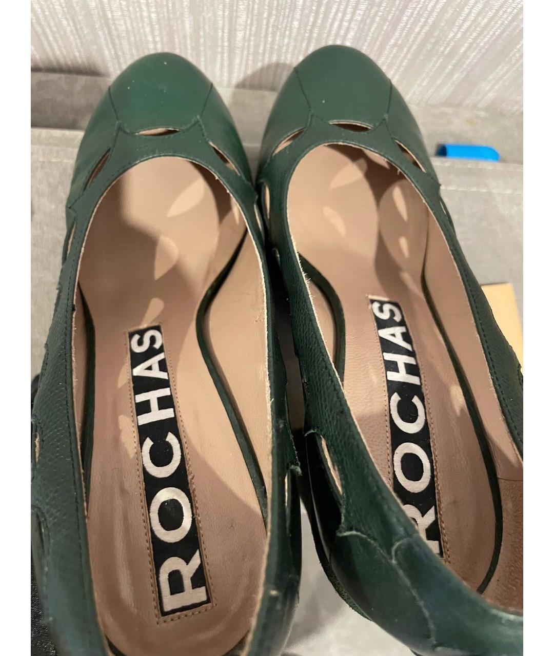 ROCHAS Зеленые кожаные туфли, фото 5