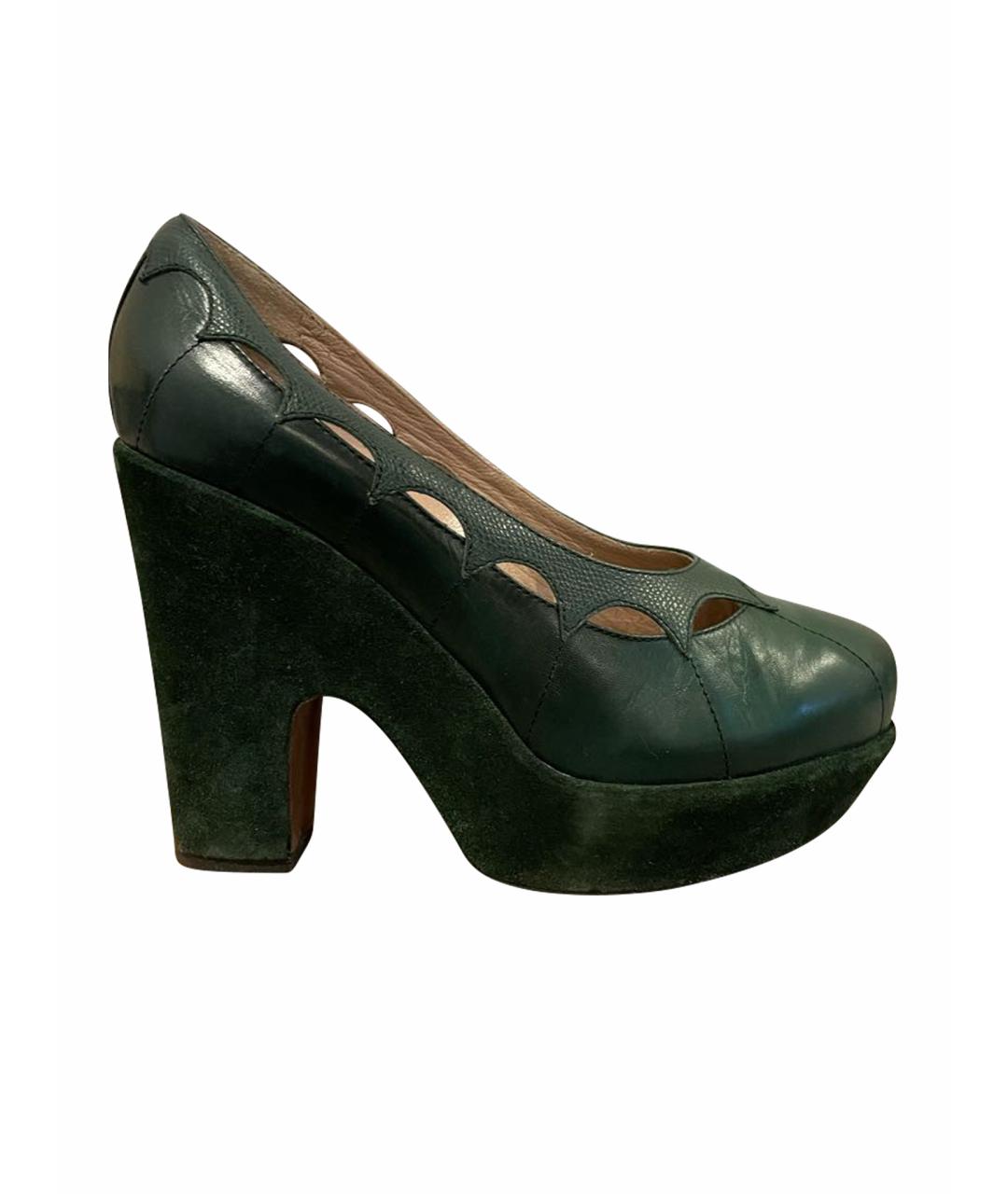 ROCHAS Зеленые кожаные туфли, фото 1