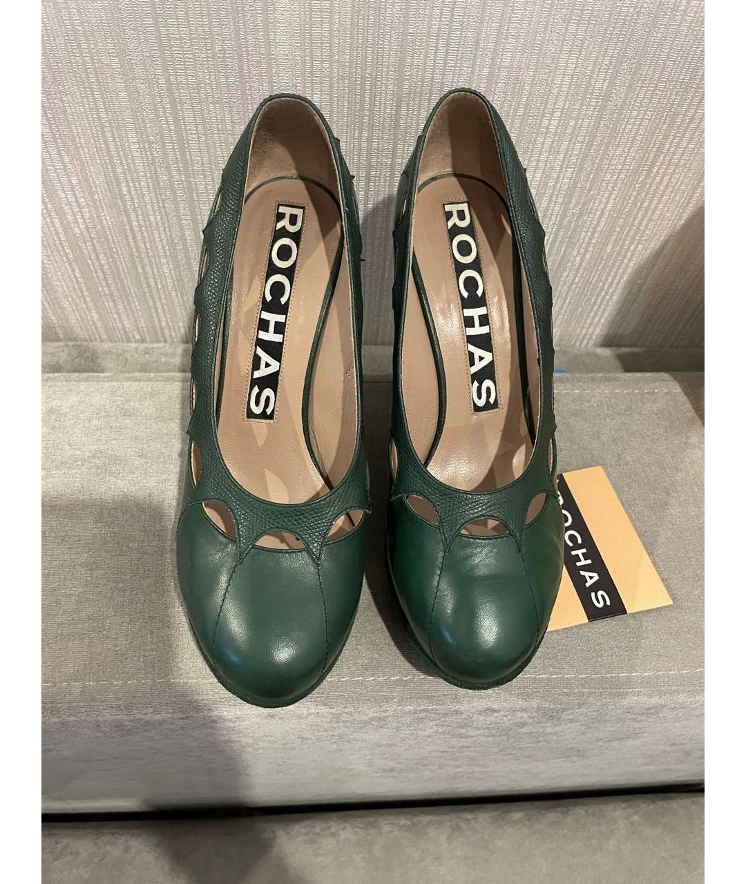 ROCHAS Зеленые кожаные туфли, фото 2