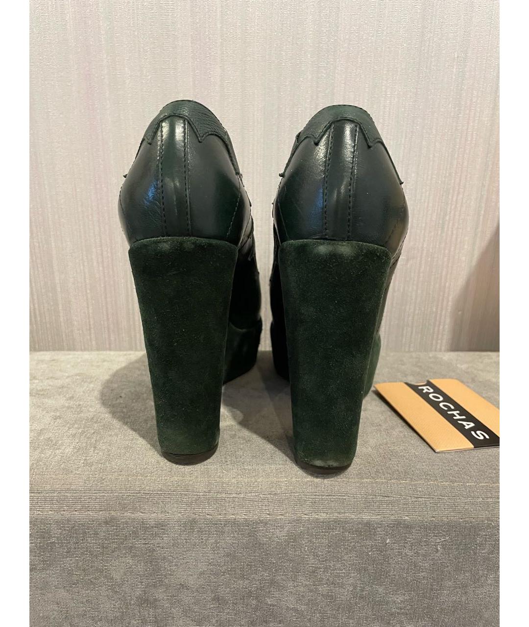 ROCHAS Зеленые кожаные туфли, фото 4