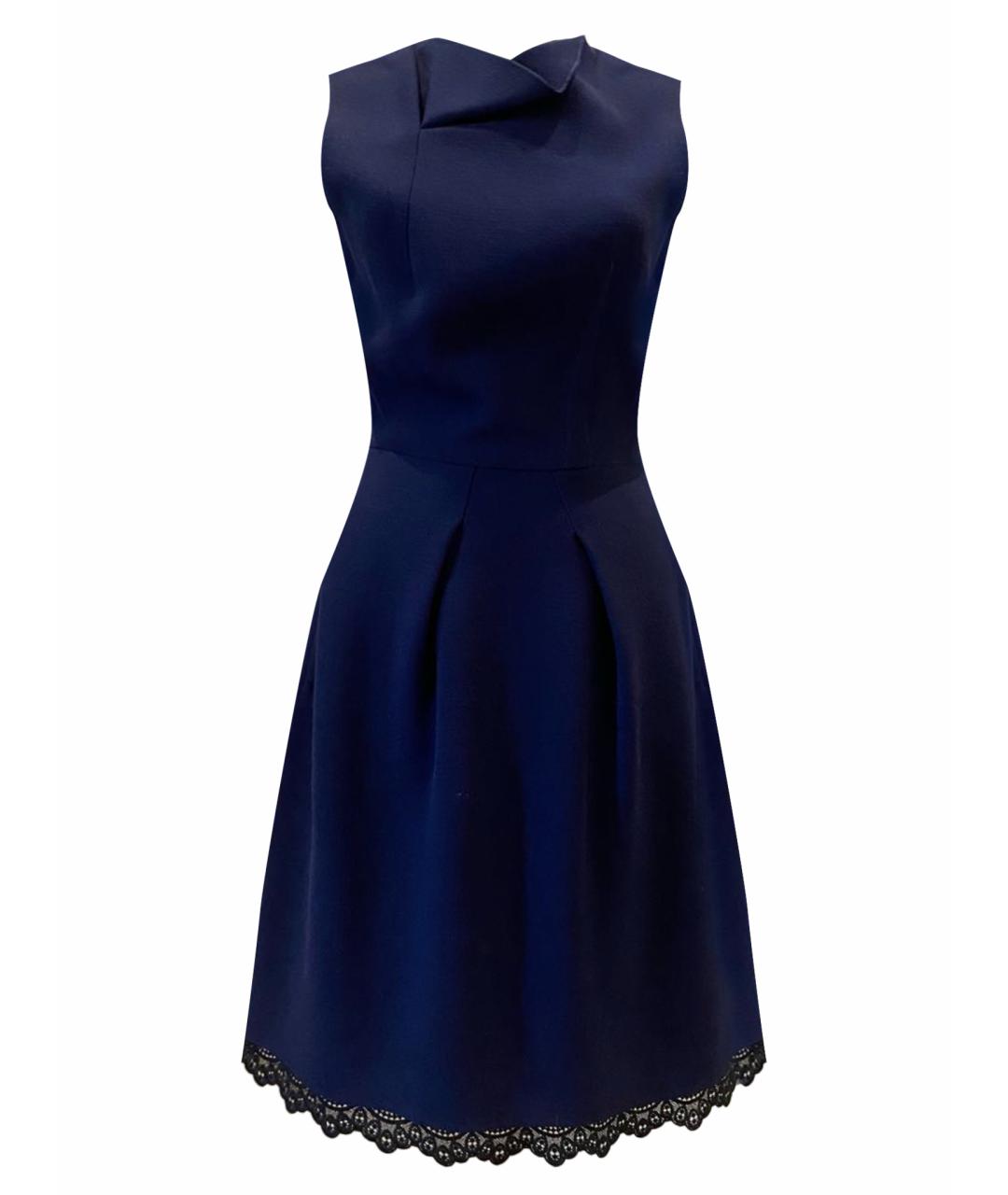 ROLAND MOURET Темно-синее шерстяное повседневное платье, фото 1
