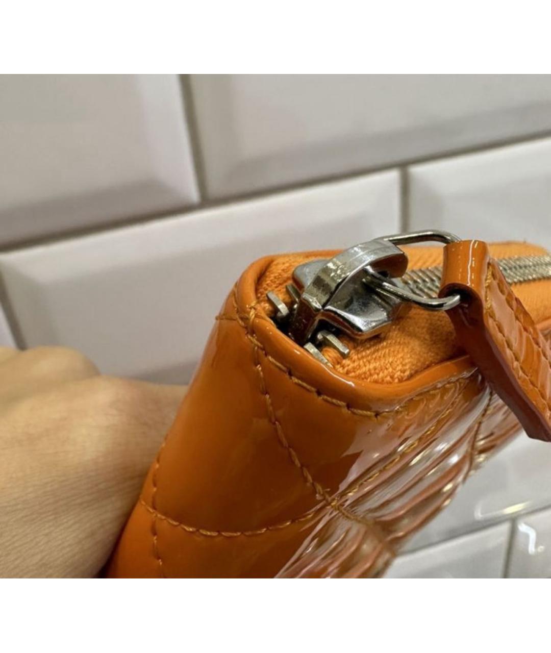 CHANEL PRE-OWNED Оранжевый кошелек из лакированной кожи, фото 6