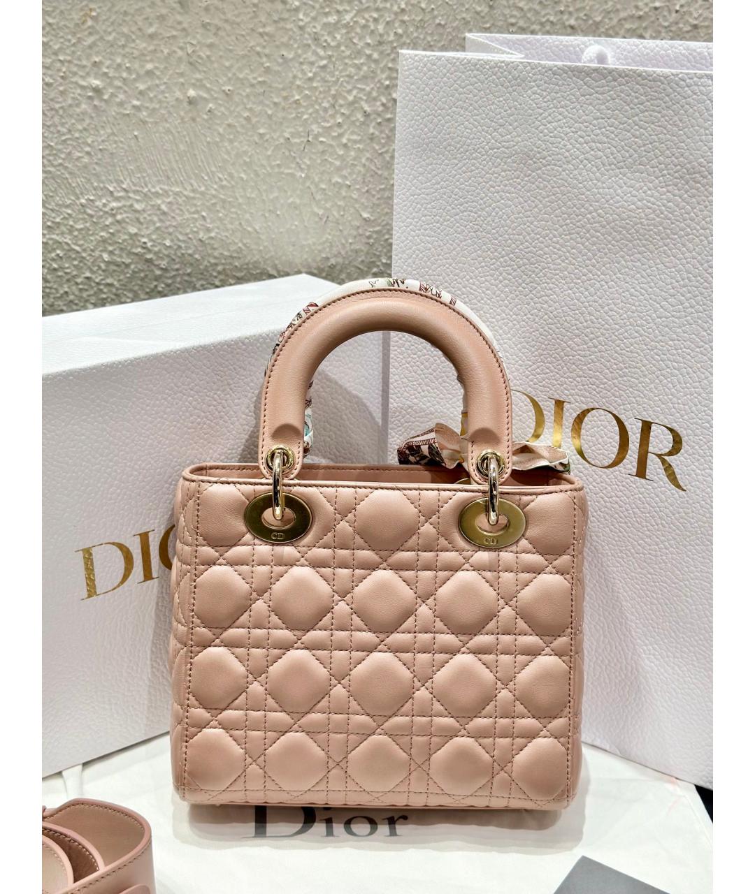 CHRISTIAN DIOR Розовая кожаная сумка через плечо, фото 2