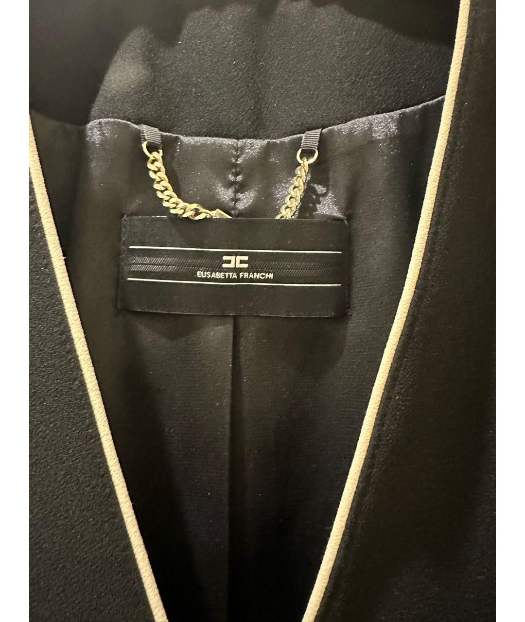 ELISABETTA FRANCHI Черный полиэстеровый жакет/пиджак, фото 3