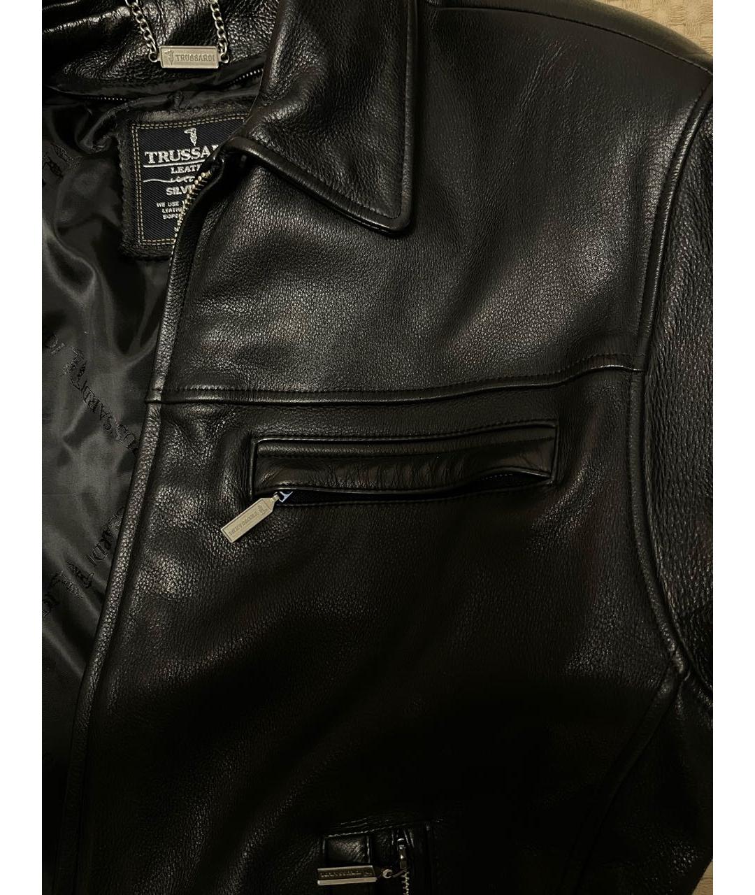 TRUSSARDI Черная кожаная куртка, фото 4