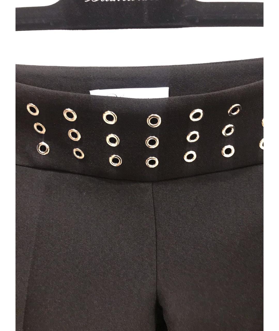 BLUMARINE Черные полиэстеровые прямые брюки, фото 3