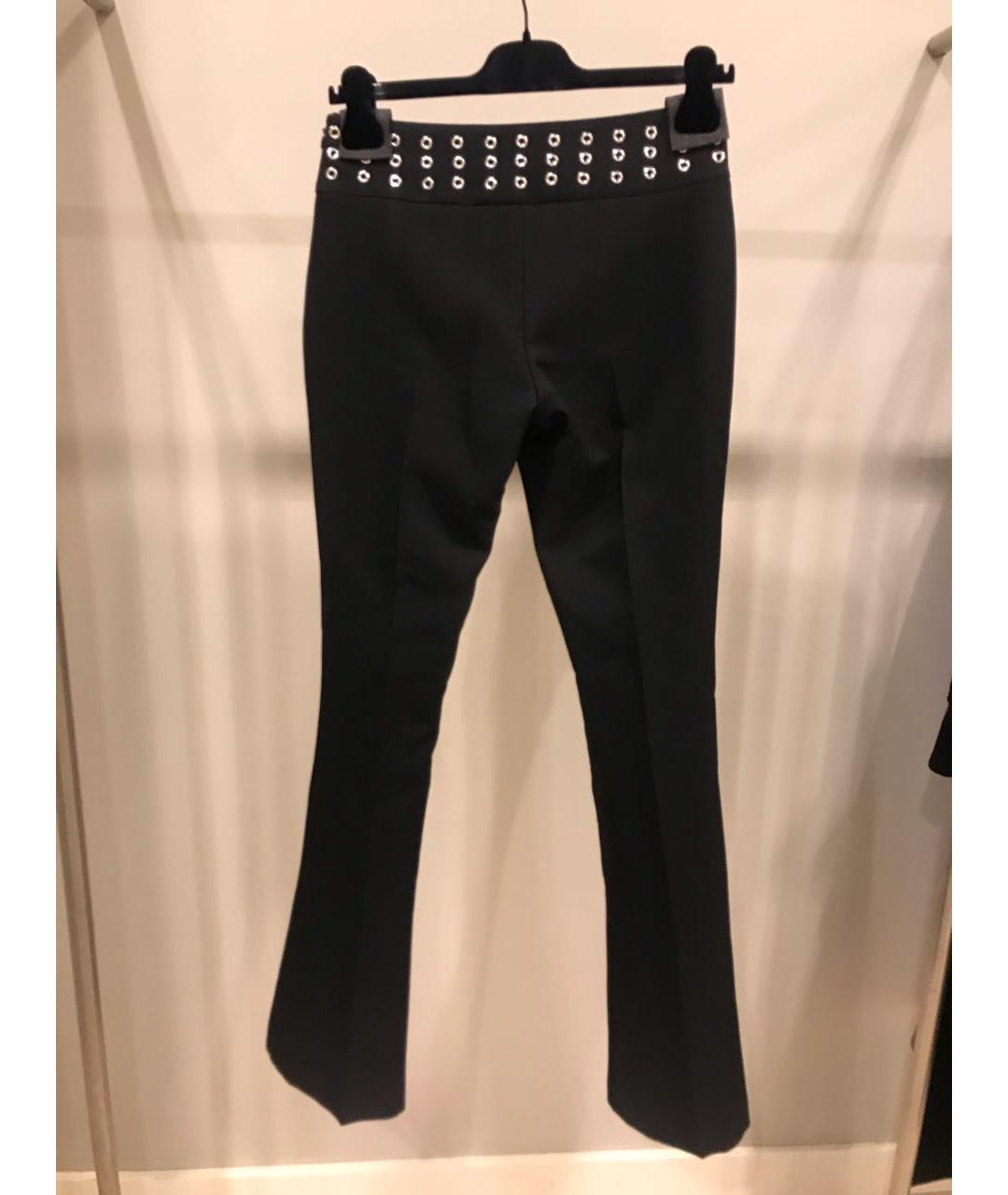 BLUMARINE Черные полиэстеровые прямые брюки, фото 2
