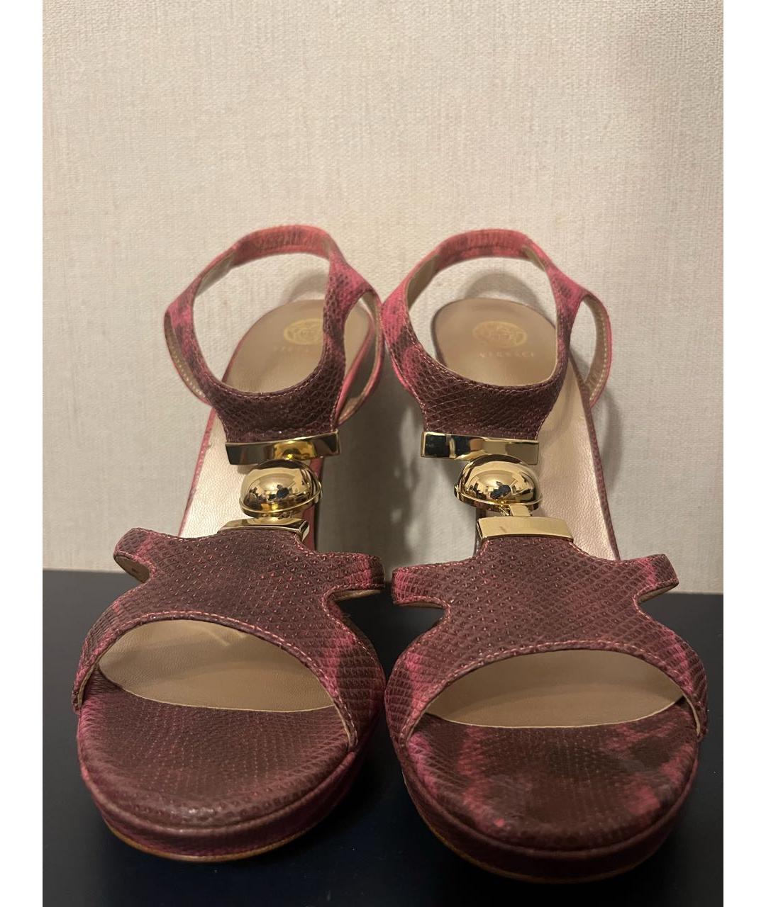 VERSACE Розовые кожаные босоножки, фото 2