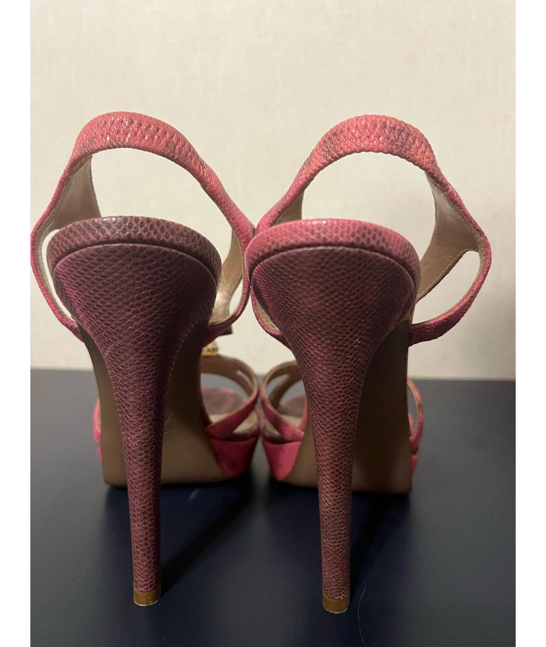 VERSACE Розовые кожаные босоножки, фото 4