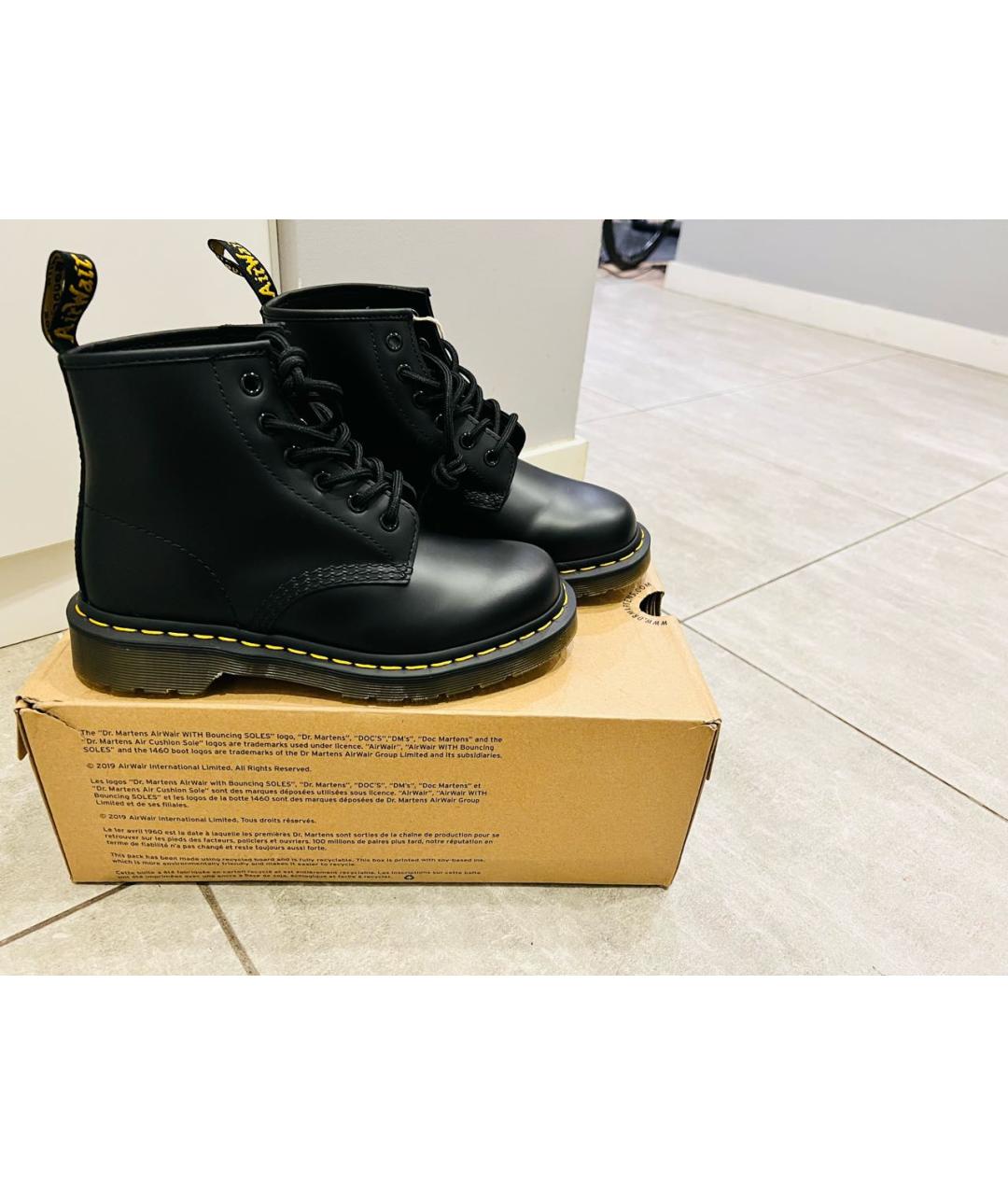 DR. MARTENS Черные кожаные ботинки, фото 9