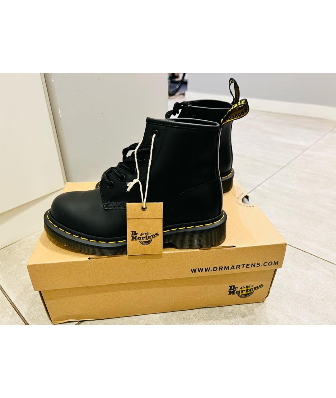 DR. MARTENS Черные кожаные ботинки, фото 3