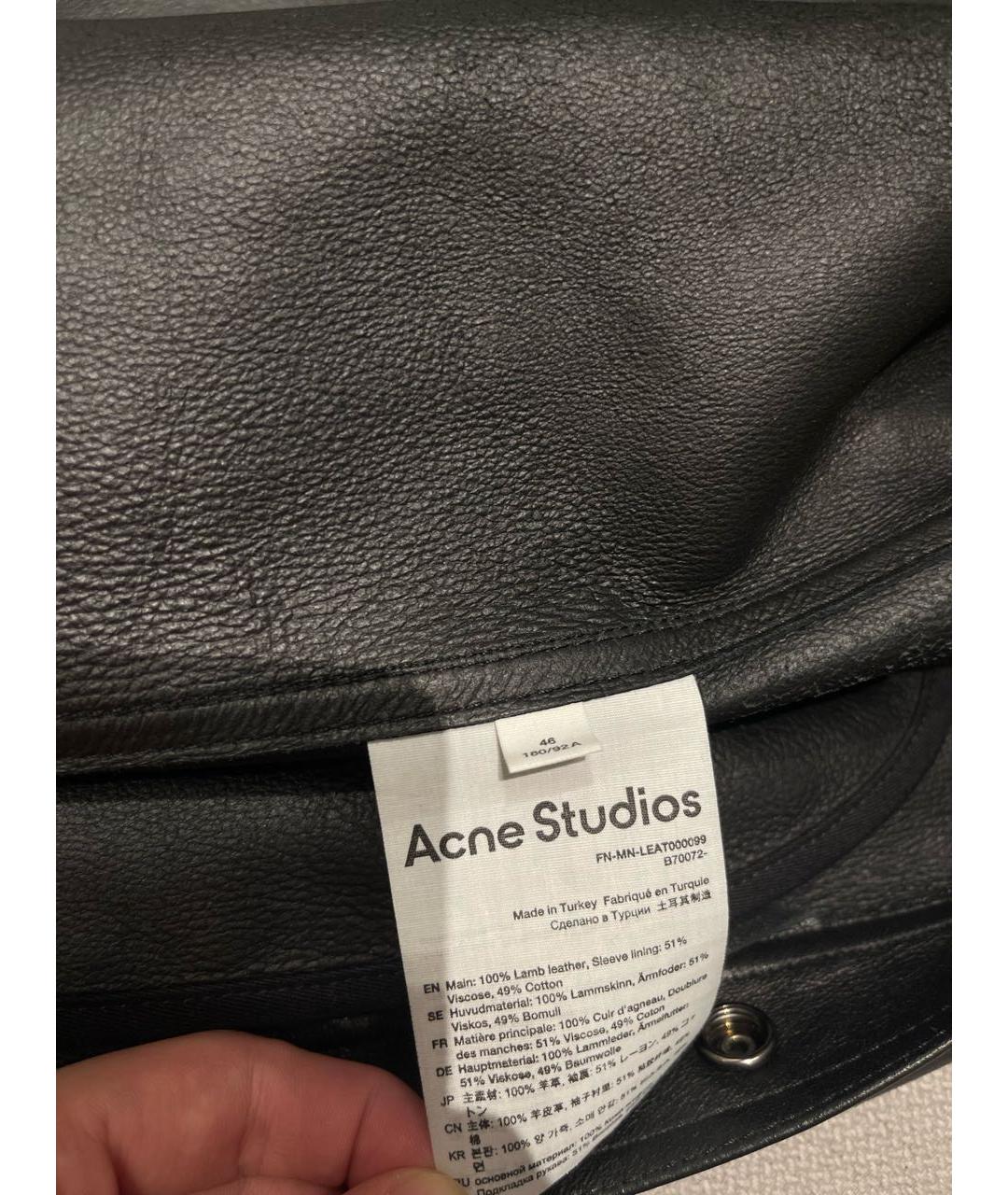 ACNE STUDIOS Черная кожаная куртка, фото 5