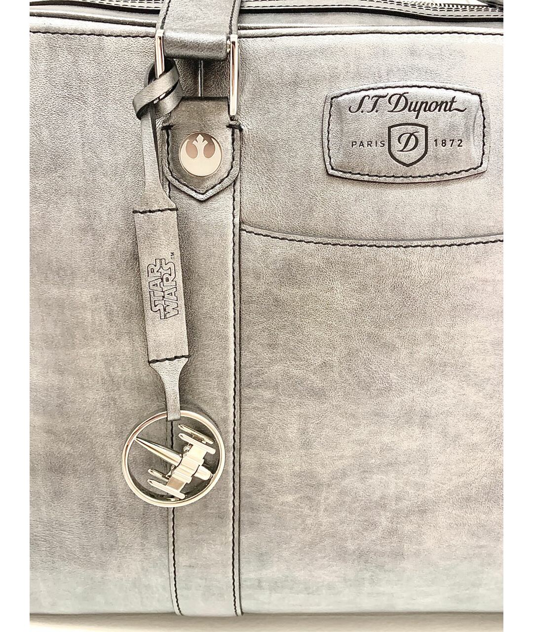 DUPONT Серый кожаный портфель, фото 7