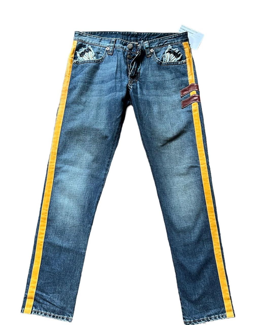 DSQUARED2 Голубые хлопковые прямые джинсы, фото 5