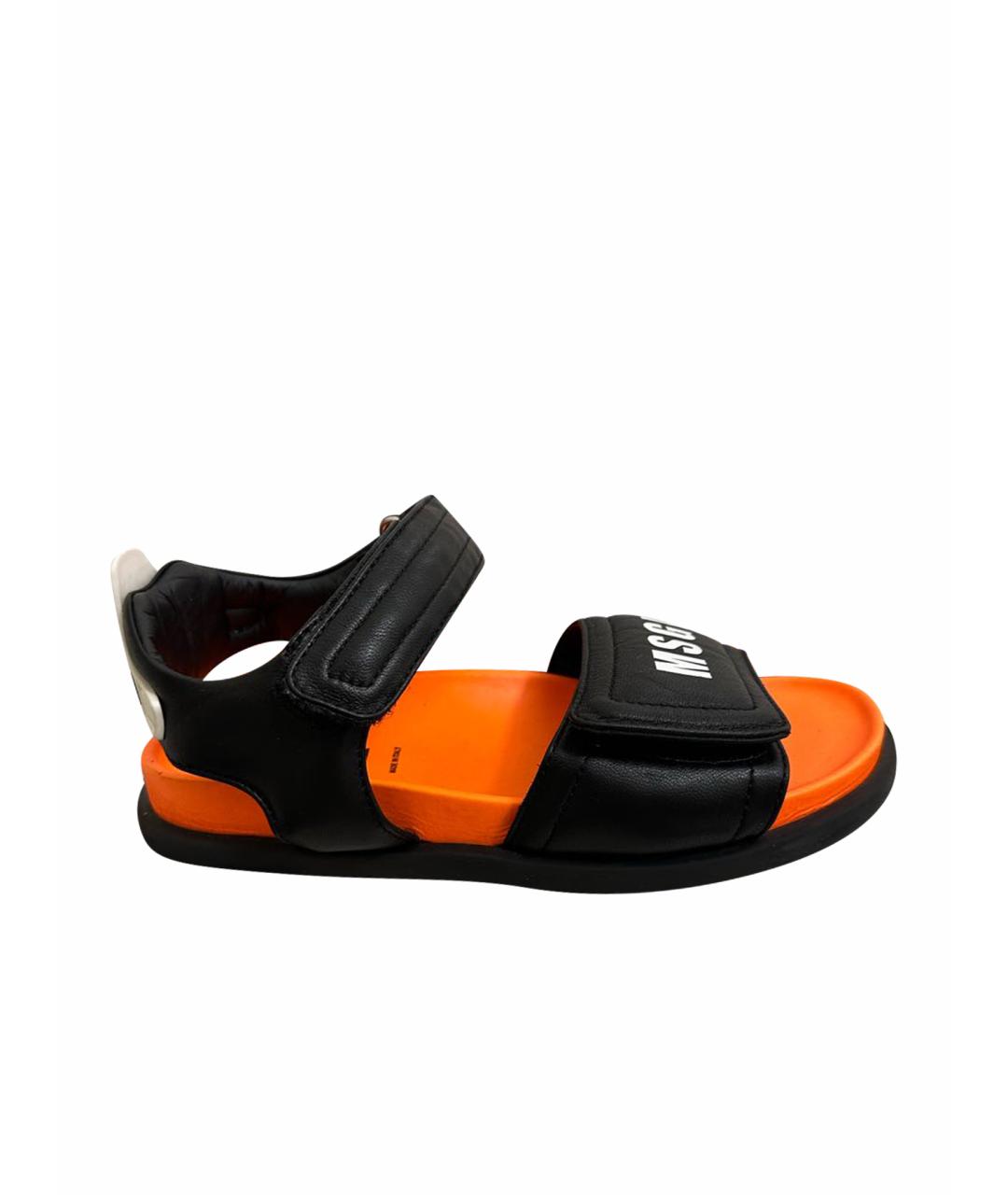 MSGM Оранжевое кожаные сандалии и шлепанцы, фото 1