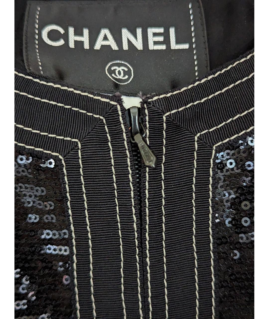 CHANEL PRE-OWNED Черный шелковый жакет/пиджак, фото 8