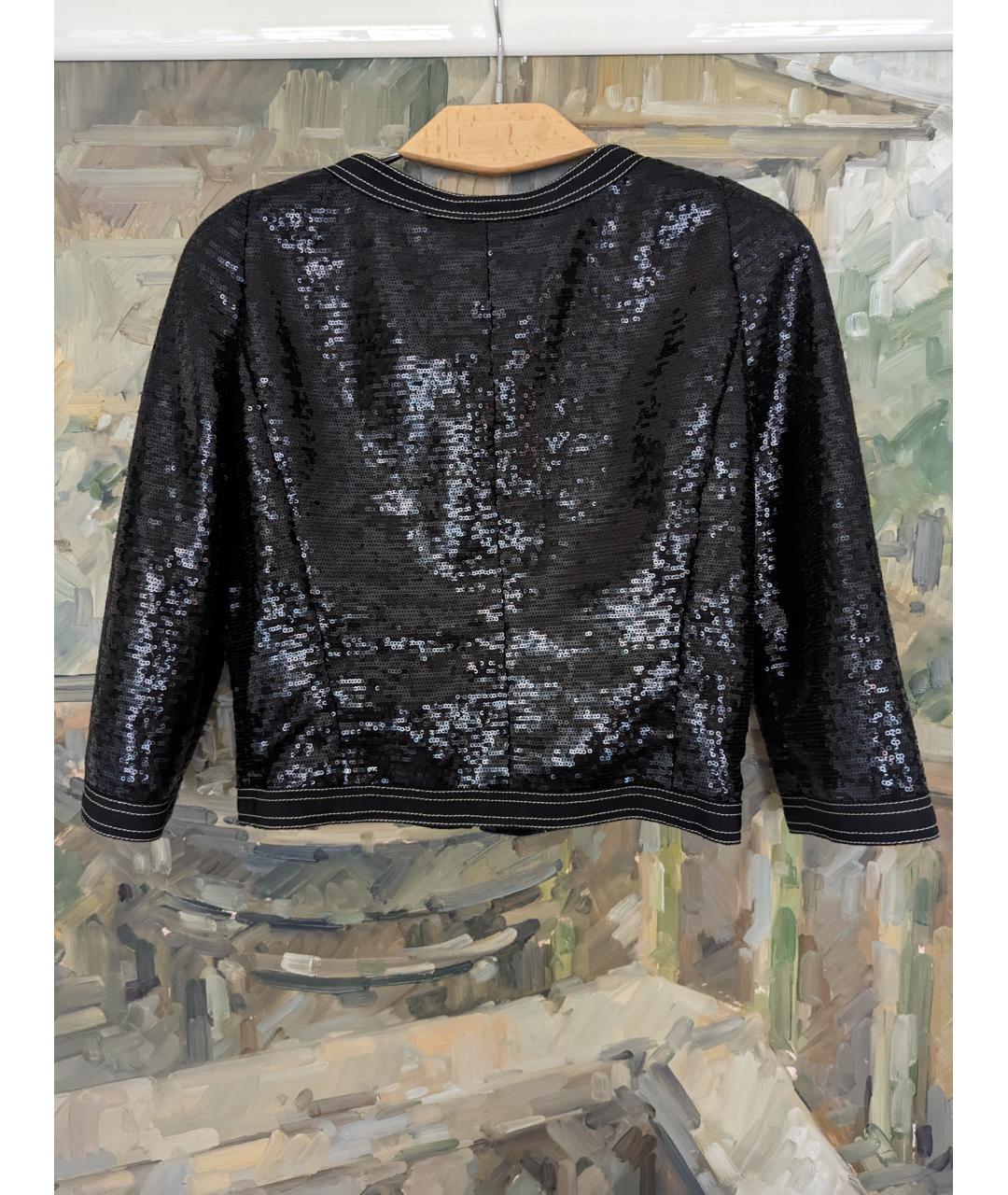 CHANEL PRE-OWNED Черный шелковый жакет/пиджак, фото 3