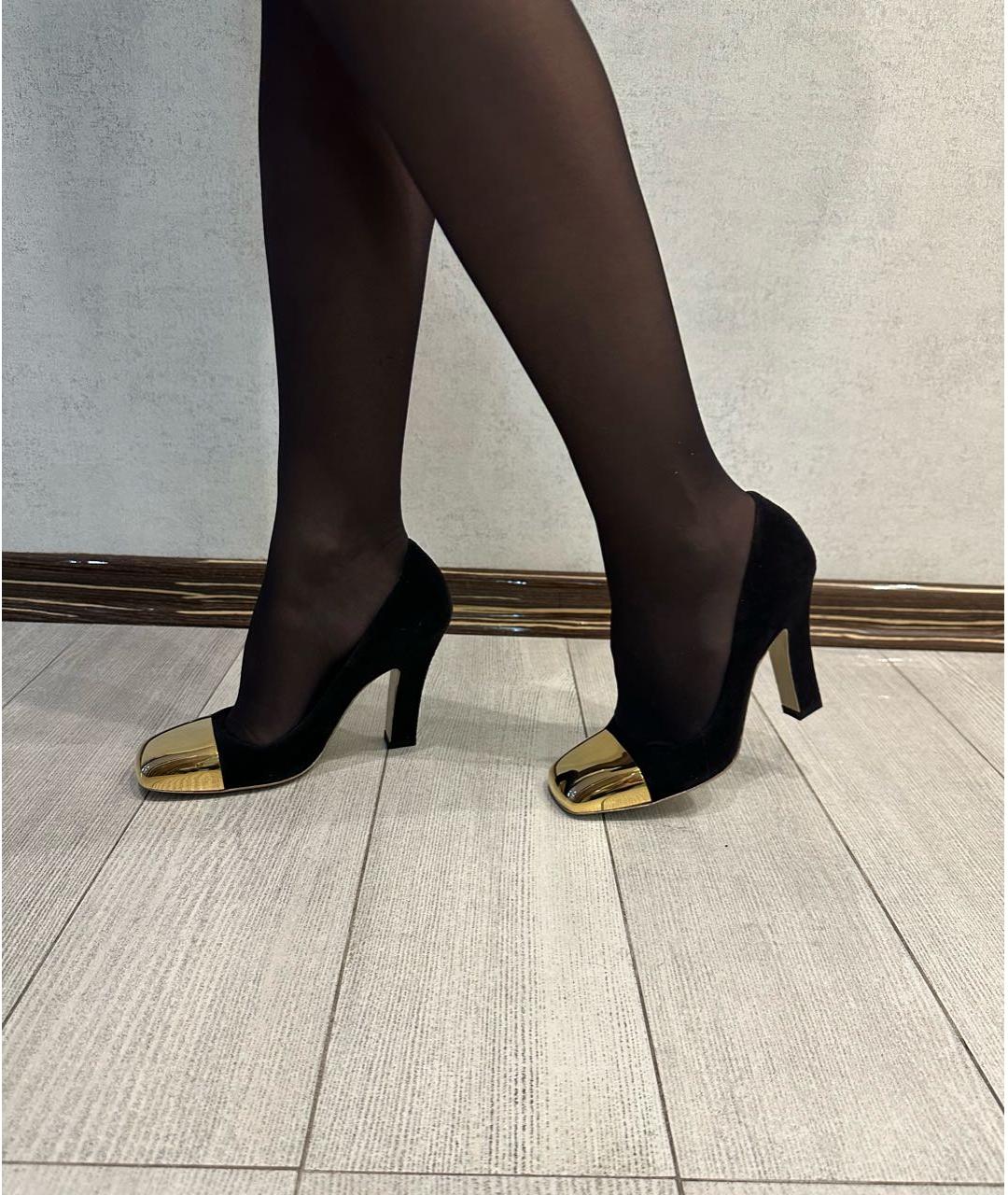 SAINT LAURENT Черные замшевые туфли, фото 6