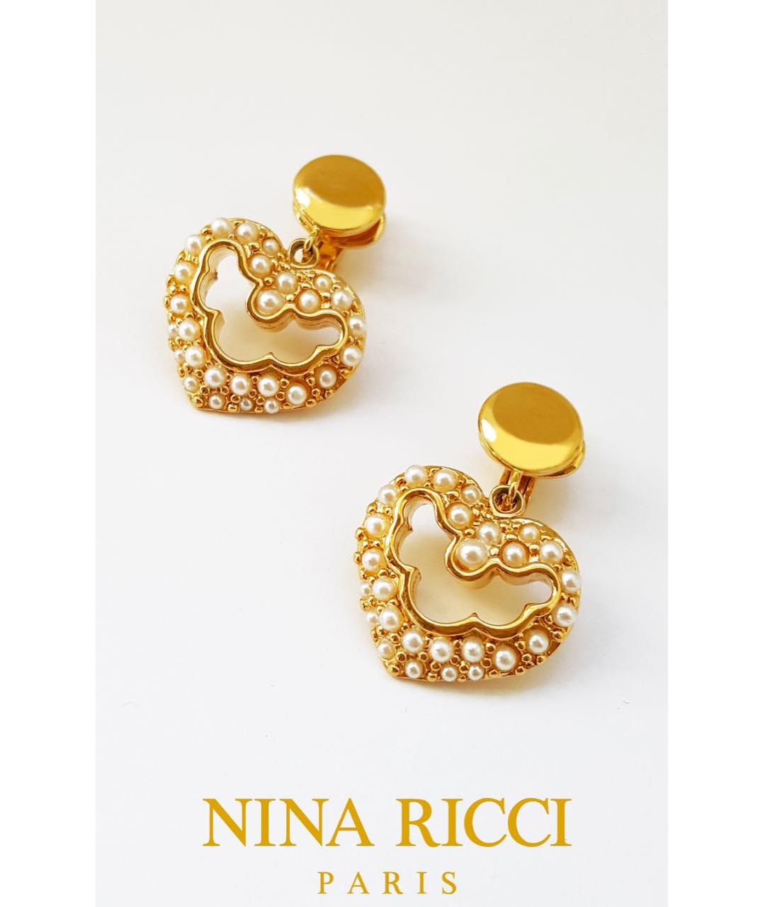 NINA RICCI Золотые металлические клипсы, фото 2