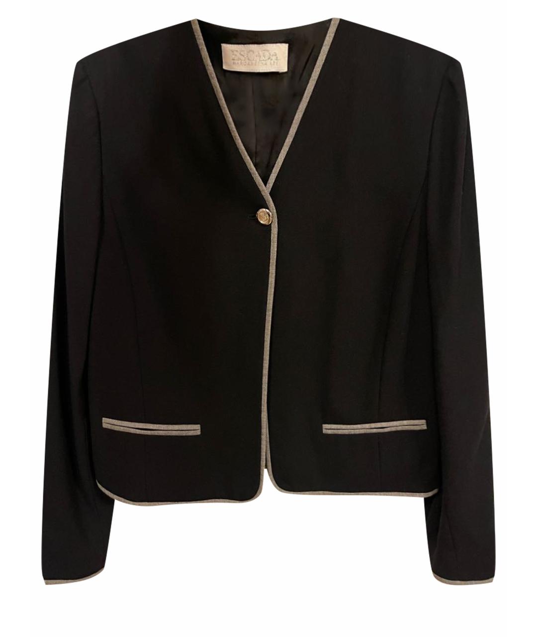 ESCADA Черный шерстяной жакет/пиджак, фото 1