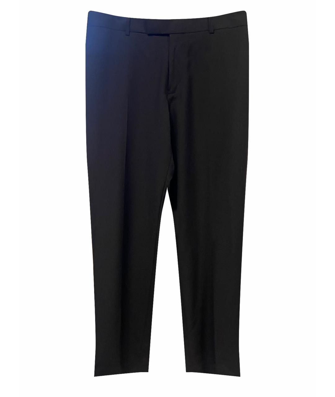 HUGO BOSS Черные вискозные прямые брюки, фото 1