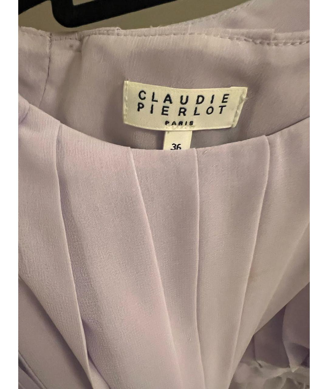 Claudie Pierlot Фиолетовое полиэстеровое коктейльное платье, фото 3