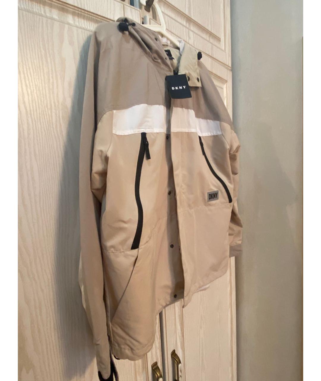 DKNY Бежевая полиэстеровая куртка, фото 5