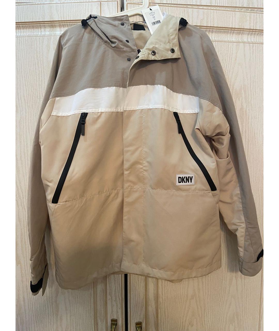 DKNY Бежевая полиэстеровая куртка, фото 7