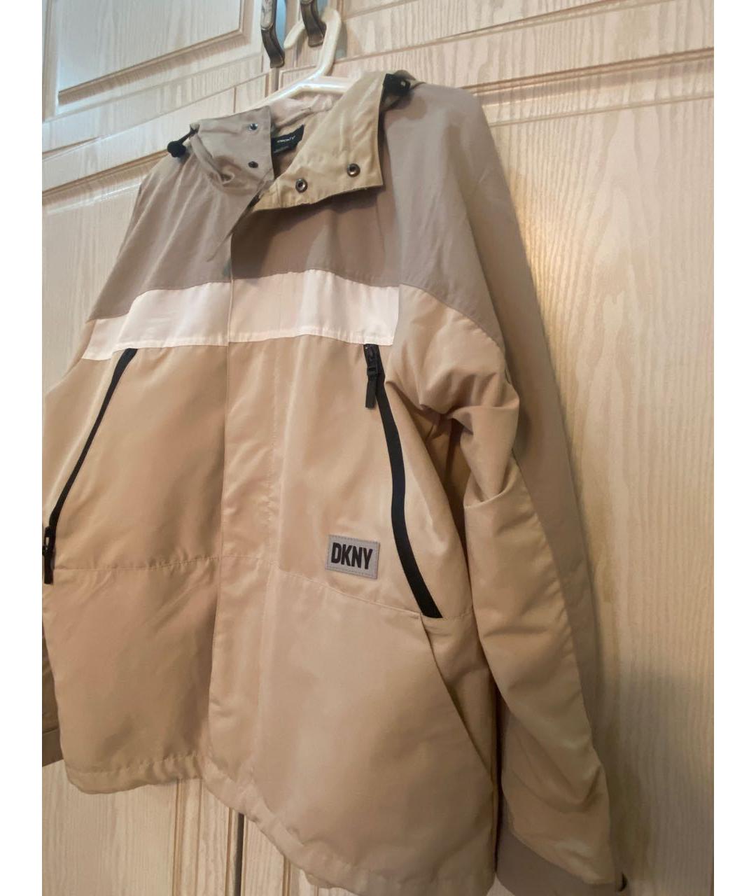DKNY Бежевая полиэстеровая куртка, фото 4