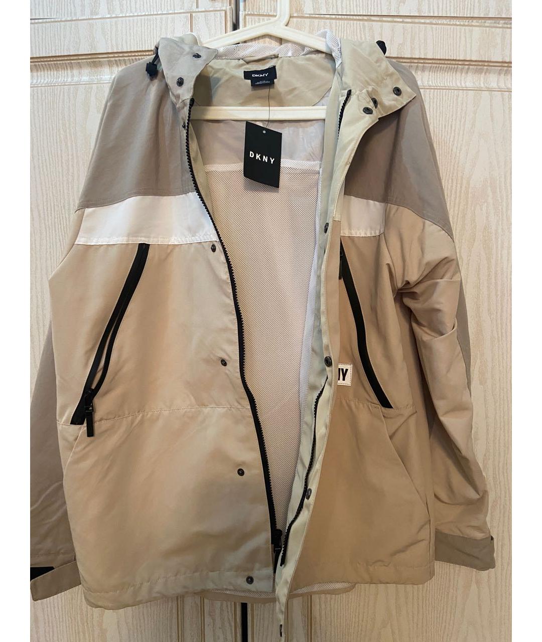 DKNY Бежевая полиэстеровая куртка, фото 6