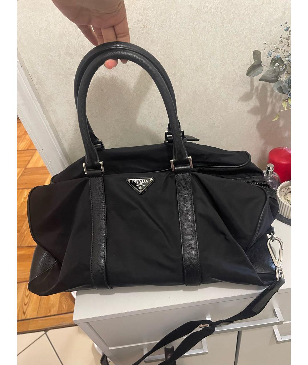 PRADA Черная тканевая дорожная/спортивная сумка, фото 6