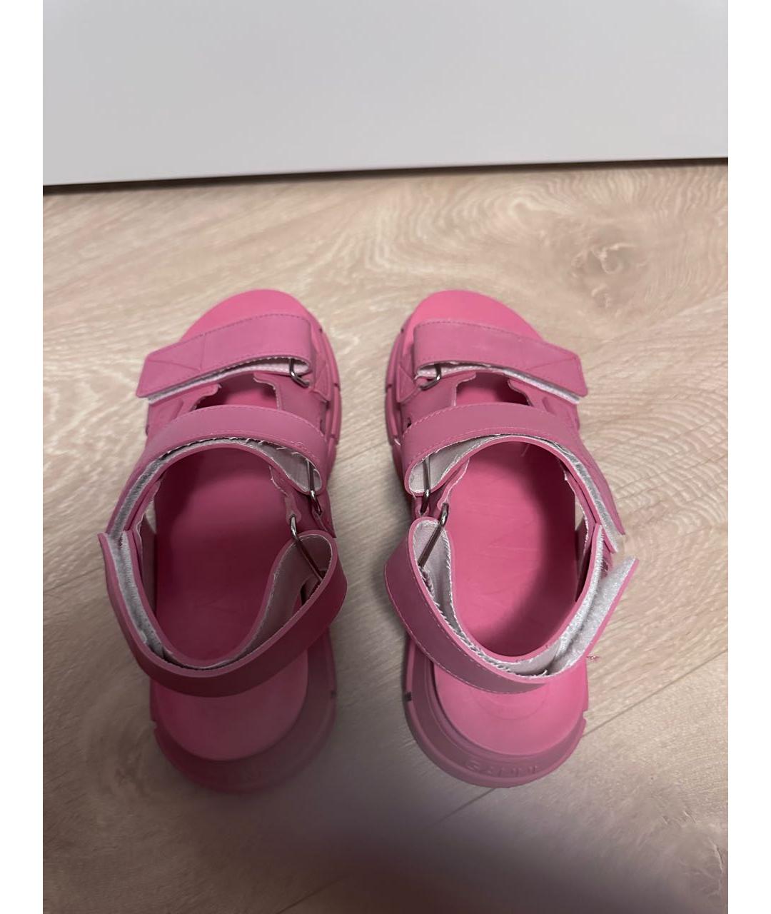GANNI Розовые кожаные сандалии, фото 3