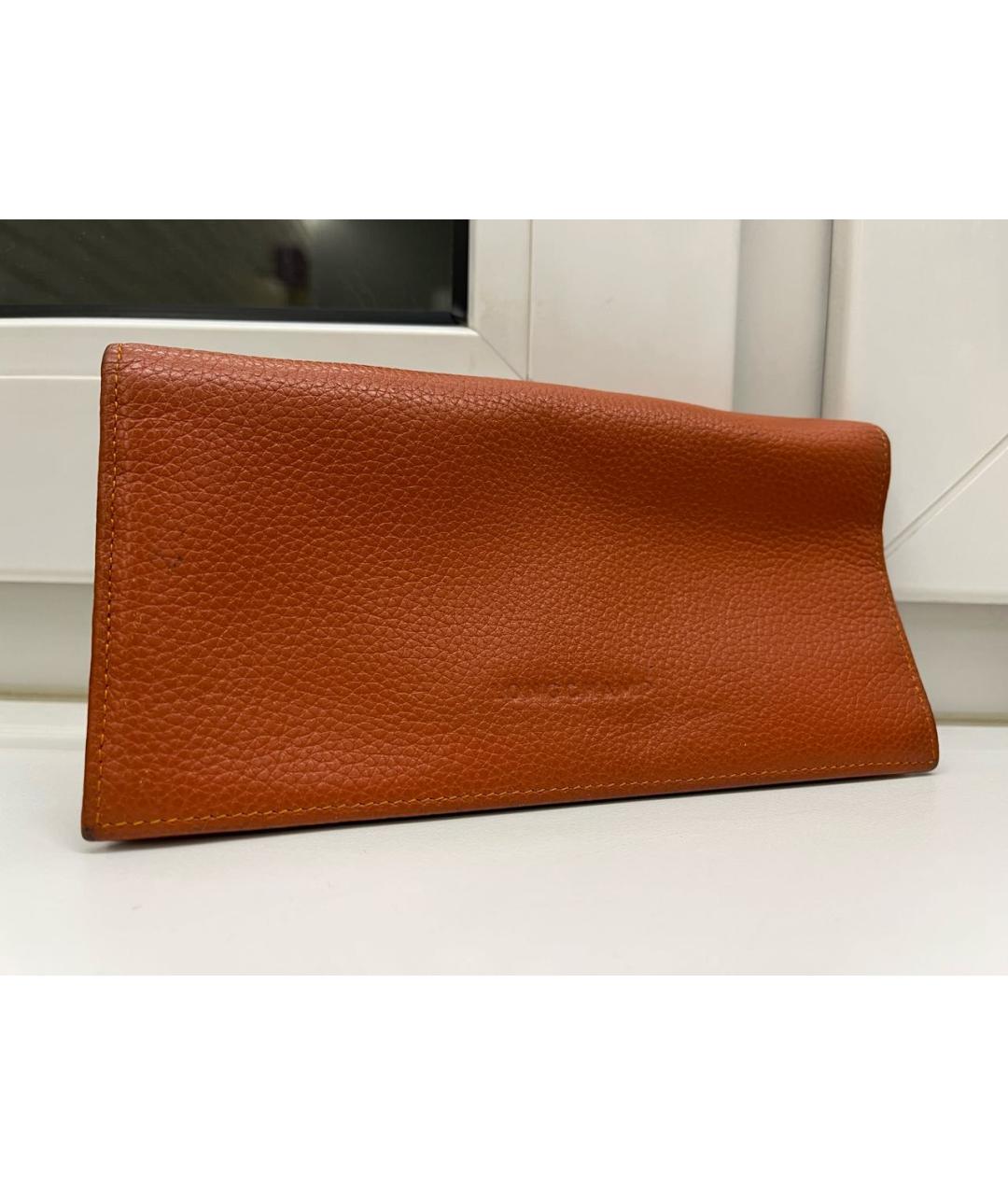 LONGCHAMP Оранжевый кожаный кошелек, фото 8