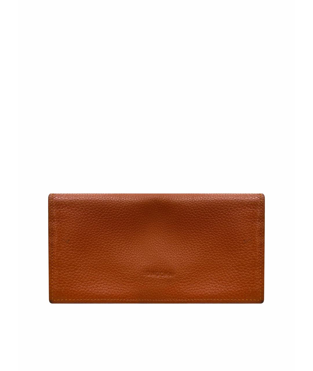 LONGCHAMP Оранжевый кожаный кошелек, фото 1