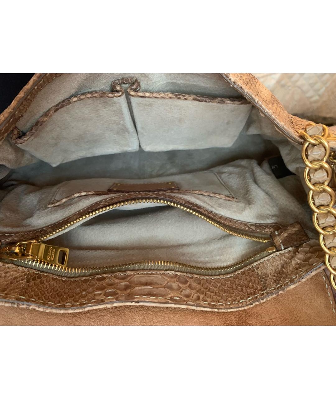 PRADA Бежевая сумка через плечо из экзотической кожи, фото 6