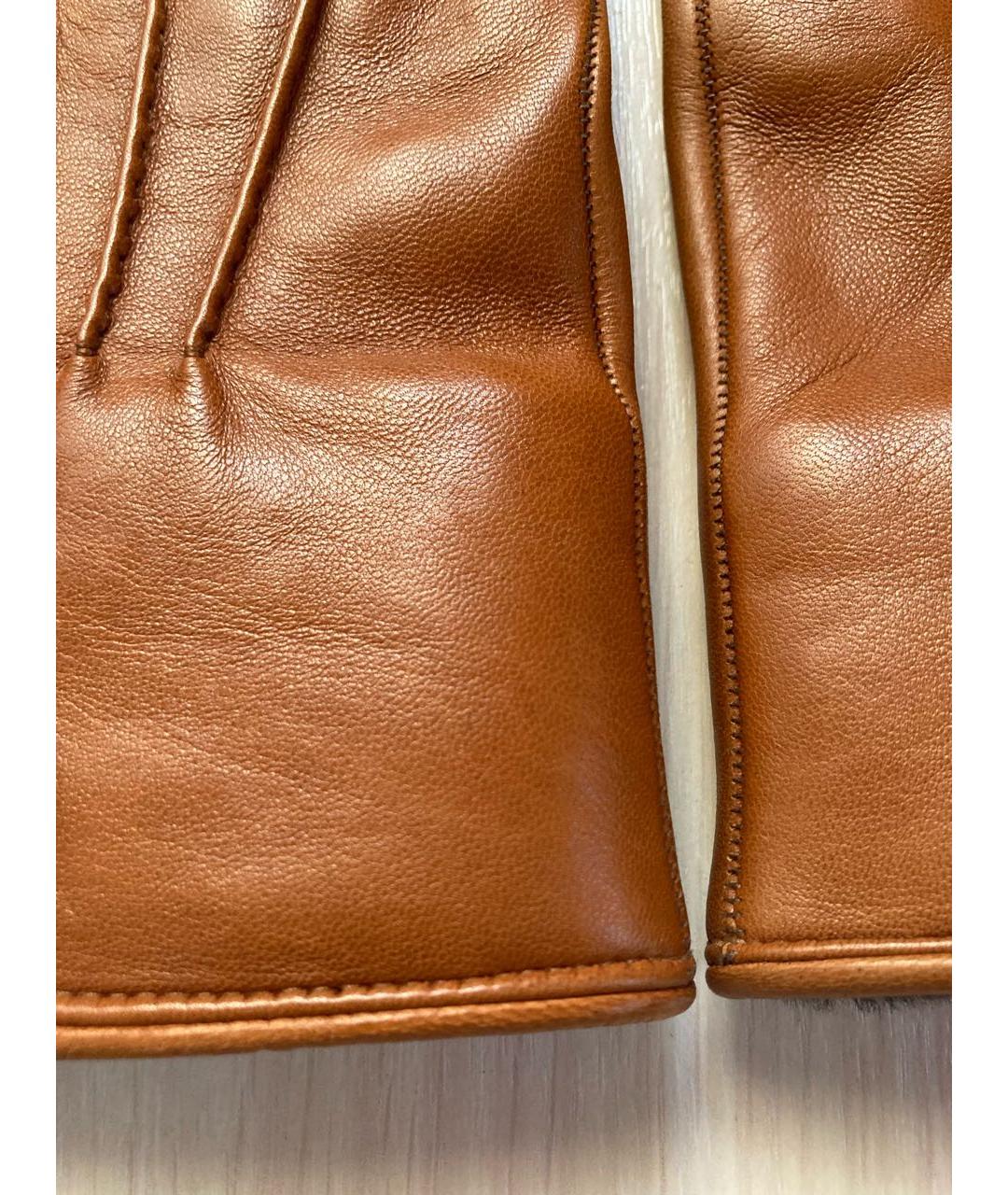 PRADA Оранжевое кожаные перчатки, фото 8