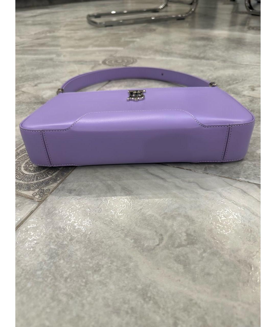 BURBERRY Фиолетовая кожаная сумка через плечо, фото 5