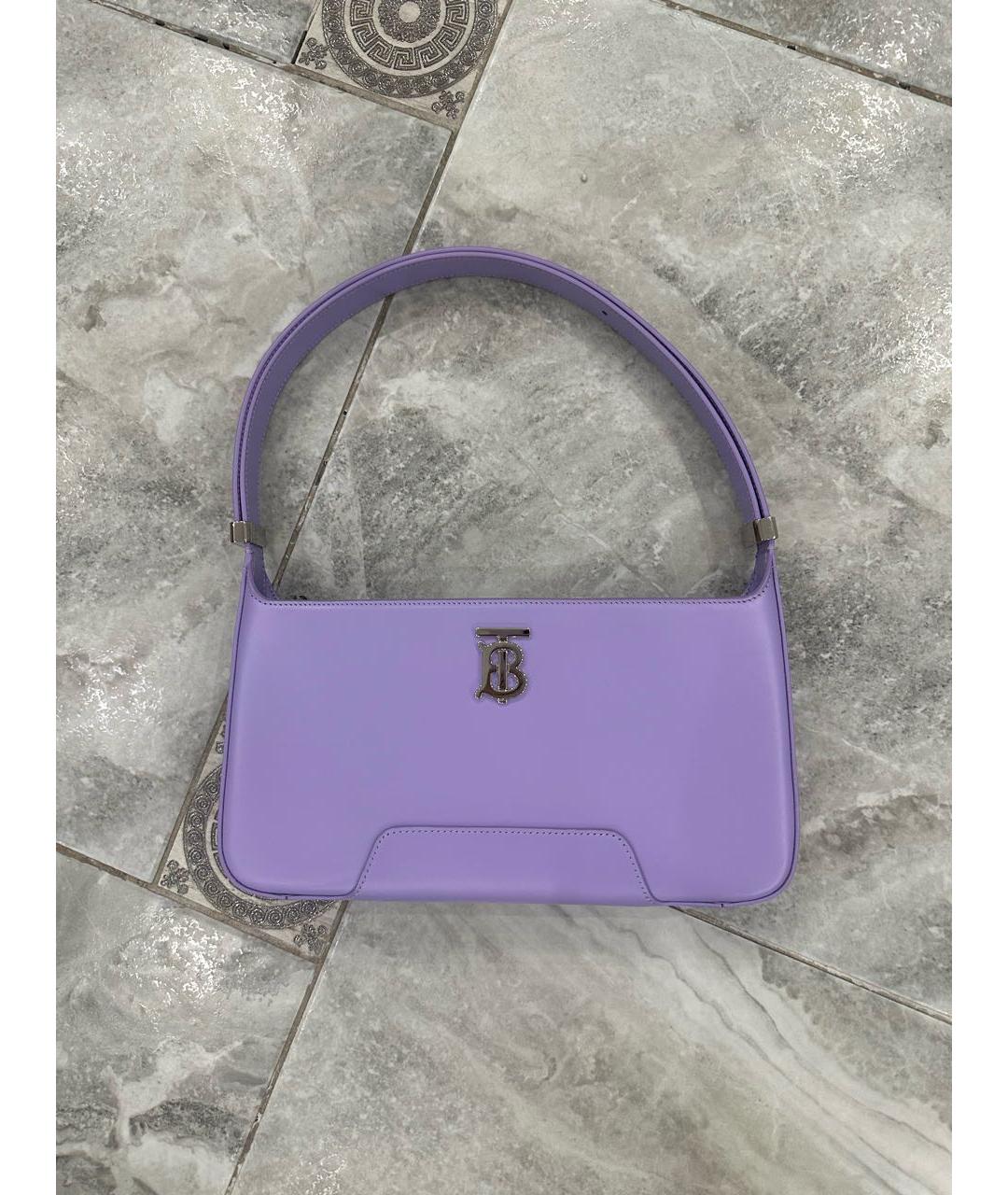 BURBERRY Фиолетовая кожаная сумка через плечо, фото 7