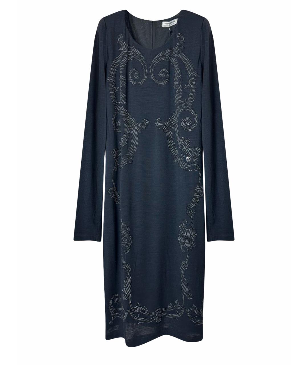 ANGELO MARANI Черное шерстяное вечернее платье, фото 1
